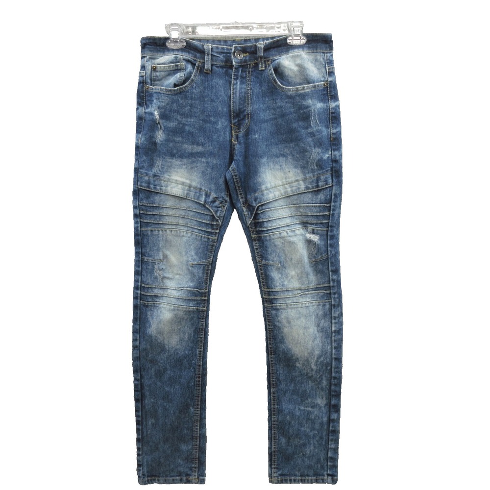 Southpole Men's Skinny Jeans Size 32x31 Blue Denim Skater Distressed Stretch